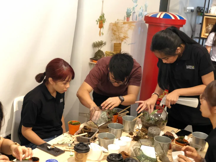 Eco-friendly corporate terrarium workshop in Malaysia