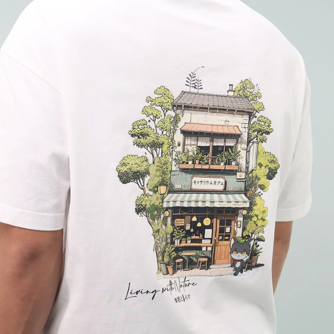 mossarium cafe tee white (2) mossarium unisex tshirt