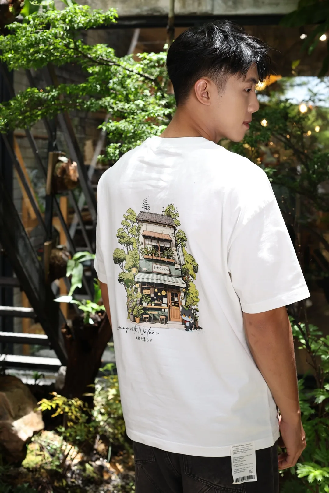 mossarium cafe tee white (3) mossarium unisex tshirt