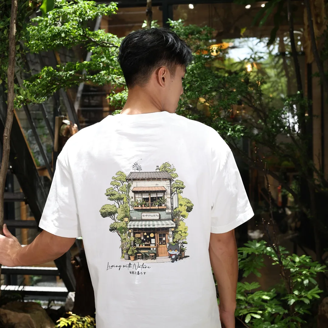 mossarium cafe tee white (4) mossarium unisex tshirt