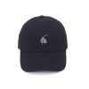 Mossarium unisex black cap with embroidered leaf design