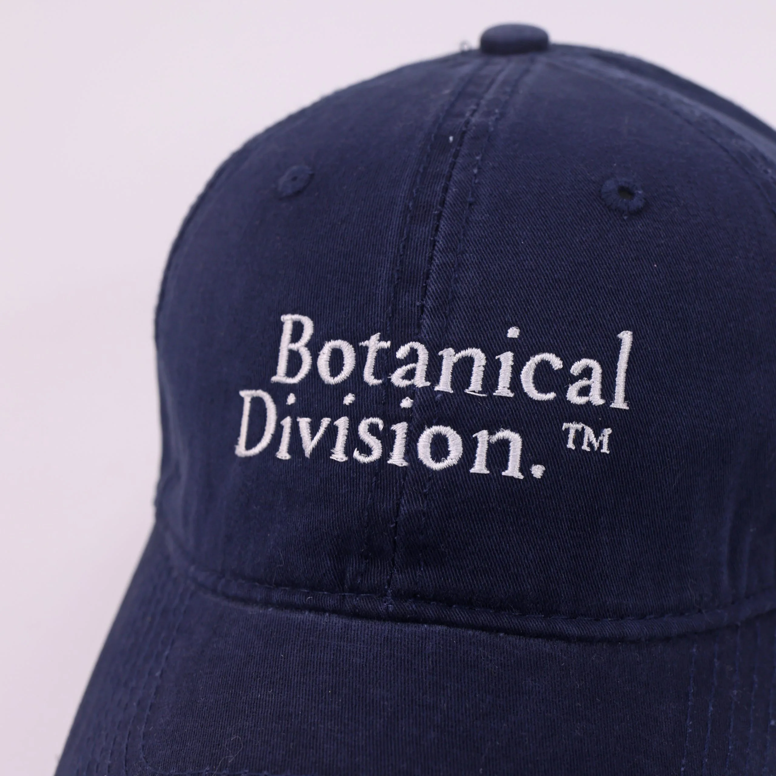 mossarium cap navy zoom Mossarium unisex navy cap with Botanical Division logo embroidery