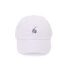 Mossarium unisex white cap with minimalist leaf embroidery