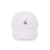 Mossarium unisex white cap with minimalist leaf embroidery